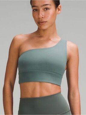 lululemon athletica One-Shoulder Sports Bra in Sage Green